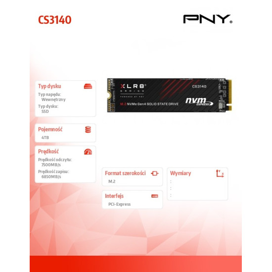 Dysk SSD 4TB M.2 2280 CS3140 M280CS3140-4TB-RB 