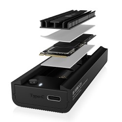 Stacja dokująca IB-180MC-C31 M.2 NVMe&SATA Docking, USB 3.2 (Gen2) Type-C, Aluminium 
