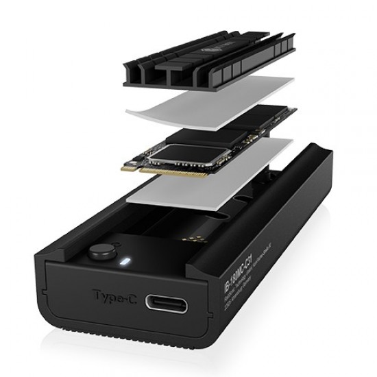 Stacja dokująca IB-180MC-C31 M.2 NVMe&SATA Docking, USB 3.2 (Gen2) Type-C, Aluminium 