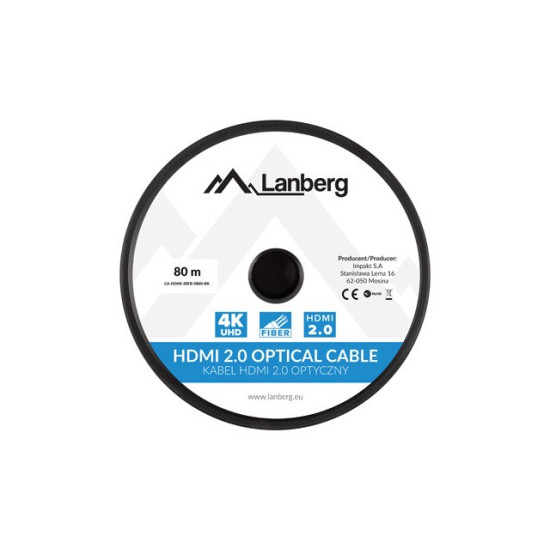 Kabel HDMI M/M v2.0 80m czarny CA-HDMI-20FB-0800-BK 