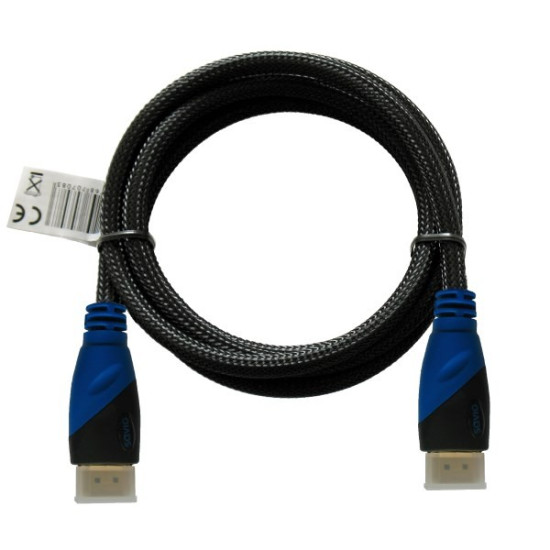 abel HDMI (M) 3m, oplot nylonowy, złote końcówki, v1.4 high speed, ethernet/3D, CL-07