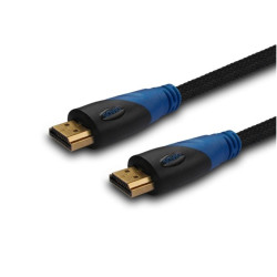 Kabel HDMI (M) 2m, oplot nylonowy, złote końcówki, v1.4 high speed, ethernet/3D, CL-48