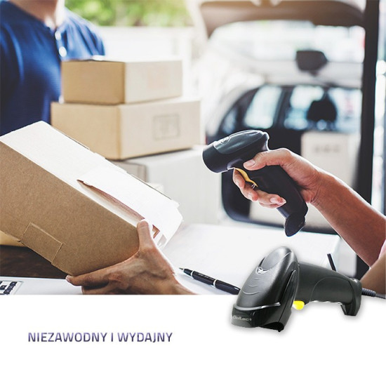 Laserowy czytnik kodów kreskowych 1D | USB | Czarny 