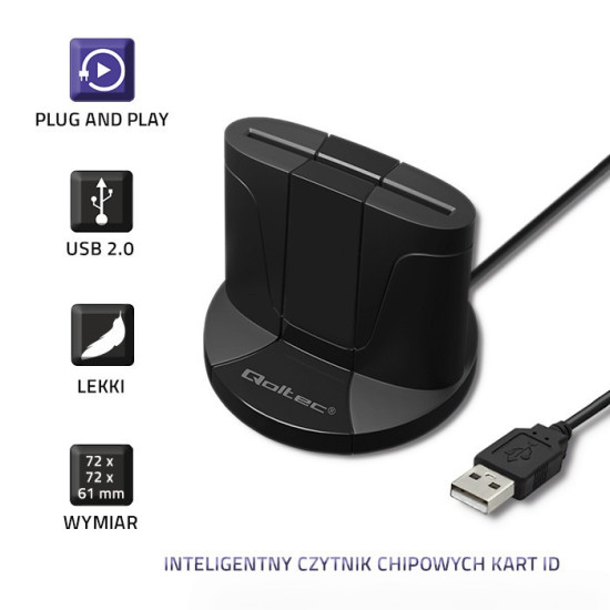 Inteligentny czytnik chipowych kart ID SCR-0632 | USB typu C 