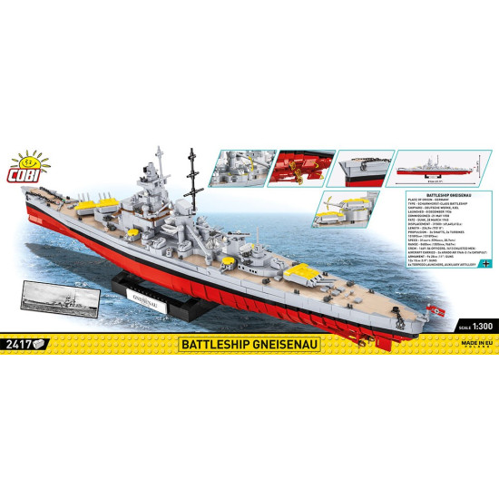 Klocki Historical Collection Battleship Gneisenau 