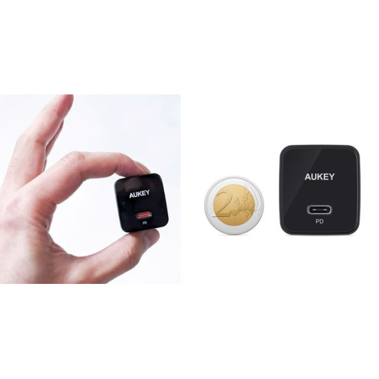 PA-Y20S Black Mini ładowarka sieciowa 1xUSB-C 20W PD Power Delivery