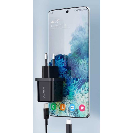 PA-F5 OEM Black Mini ładowarka sieciowa 1xUSB-C 20W PD Power Delivery