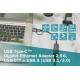 Karta sieciowa przewodowa USB 3.1 Typ C + USB A do 1x RJ45 2.5 Gigabit Ethernet 10/100/1000/2500Mbps