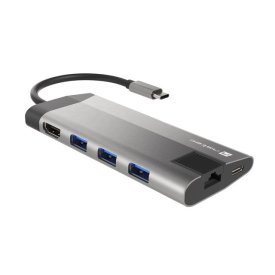 Stacja dokująca Multiport Fowler Plus USB-C PD, 3x USB 3.0, HDMI 4K, RJ45, SD, micro SD 