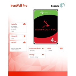 Dysk IronWolfPro 4TB 3.5' 256MB ST4000NT001 