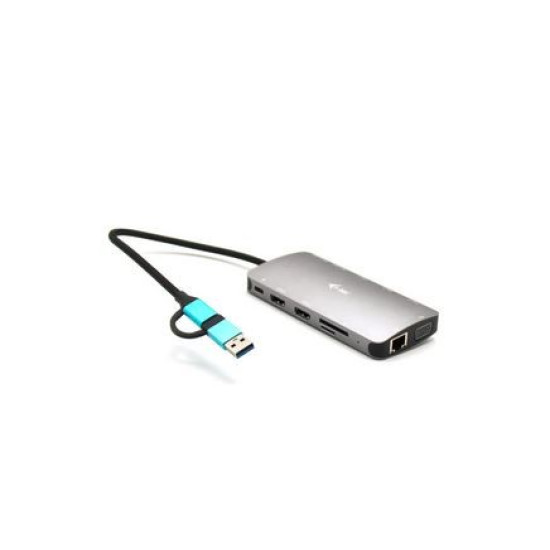 Stacja dokująca USB 3.0/USB-C/Thunderbolt 3x Display Metal Nano Dock LAN +Power Delivery 100W 