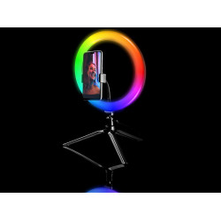 Lampa pierścieniowa RGB RING 26 cm ze statywem 