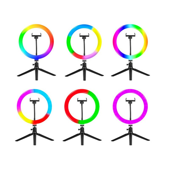 Lampa pierścieniowa RGB RING 26 cm ze statywem 