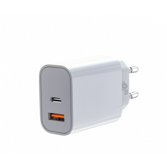 Ładowarka sieciowa 2x3A USB C + USB A Power Delivery biała