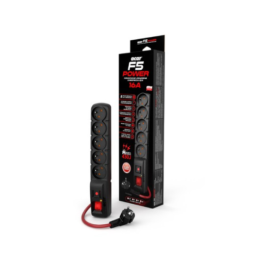 Listwa zasilająca F5 Power 3m 16A Czarna 