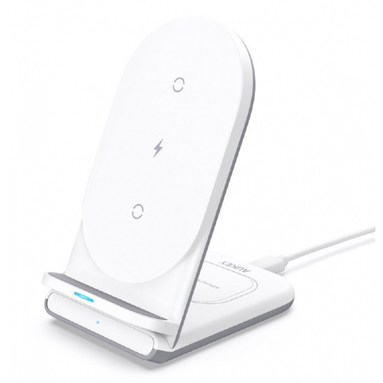 LC-A2 White ładowarka bezprzewodowa 2w1 Qi 10W USB-C