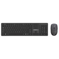 Zestaw bezprzewodowy klawiatura + mysz MAXIM 2,4GHz, zasięg 10m nano odbiornik USB 104 klawisze QWERTY 