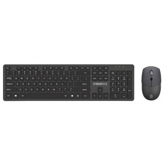 Zestaw bezprzewodowy klawiatura + mysz MAXIM 2,4GHz, zasięg 10m nano odbiornik USB 104 klawisze QWERTY 