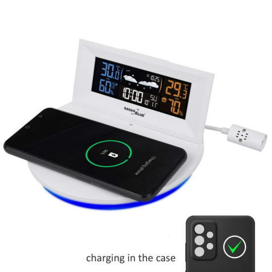 Bezprzewodowa stacja pogody z ładowarką Qi GB213 