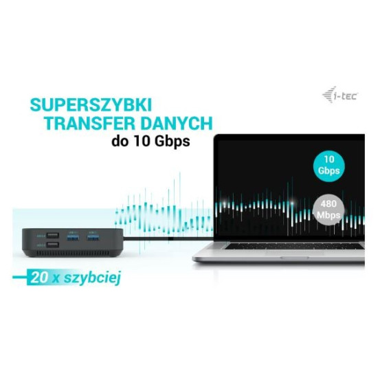 Stacja dokująca USB-C HDMI Dual DP Docking Station Power Delivery 100 W + i-tec Universal Charger 100 W 