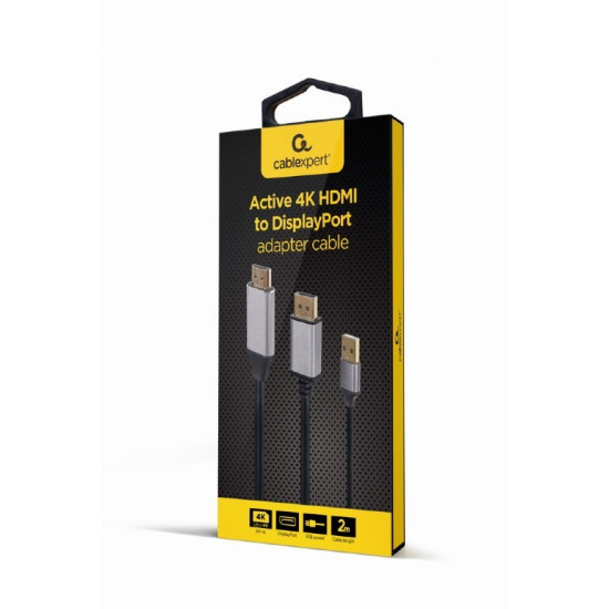 Adapter HDMI do DP 4K M 60Hz USB-A powered