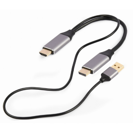 Adapter HDMI do DP 4K M 60Hz USB-A powered