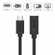 Przedłużacz USB-C 3.1 10Gbps; 4K; PD 100W; M/F; 1m; C14086BK-1M 