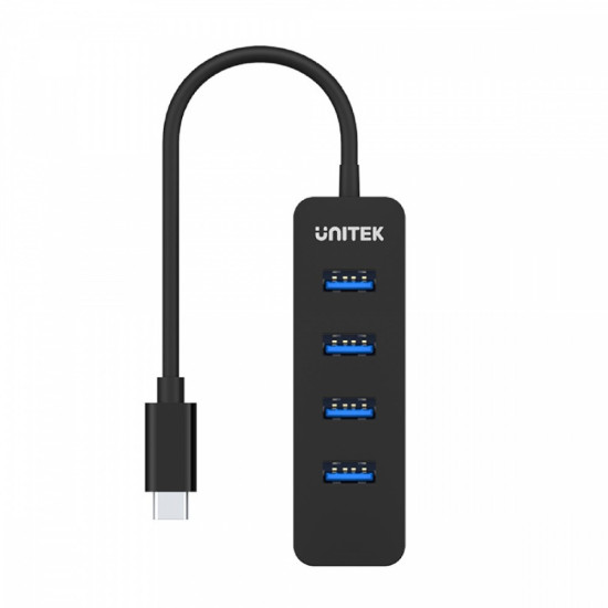 HUB USB-C; 4x USB-A 3.1; Aktywny; 10W; H1117B 