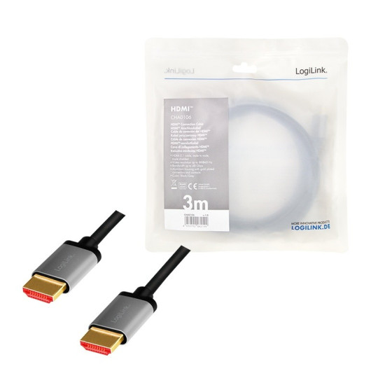 Kabel HDMI 2.1 8K/60Hz  aluminiowy 3m 