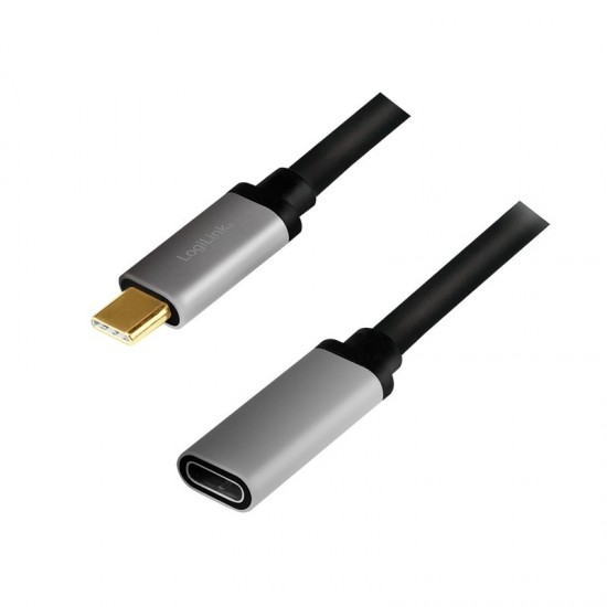 Kabel USB-C M/F,4K/60Hz aluminiowy 0.5m 