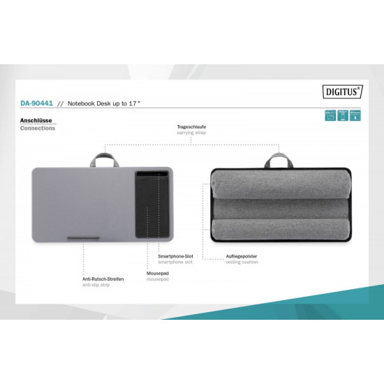 Podstawka do notebooka z podkładką pod mysz i stojakiem na smartfona