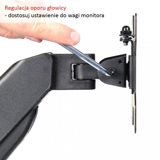 Uchwyt ścienny na sprężynie gazowej do 1 monitora LED/LCD 13-27