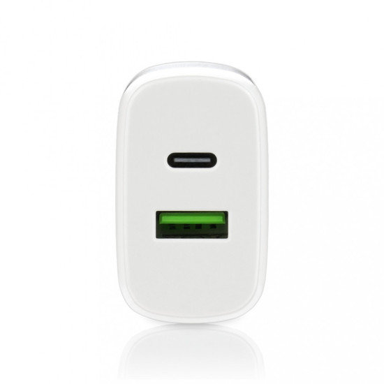 Ładowarka USB/USB-C QC3.0 25W Biała