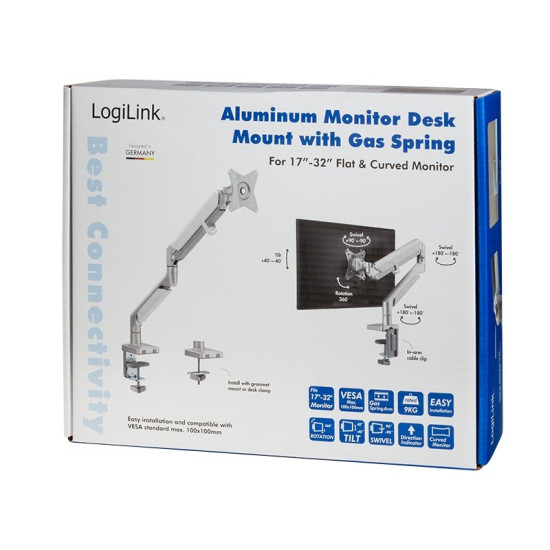 Uchwyt na monitor, 17-27 cali, max 9kg. 