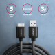 BUMM3-AM10AB Kabel Micro-B USB  USB-A 3.2 Gen 1, 1m, 3A, ALU, PVC Czarny