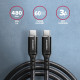 Kabel BUCM-CM10AB USB-C  USB-C 2.0, 1m, PD 60W, 3A, ALU, oplot Czarny