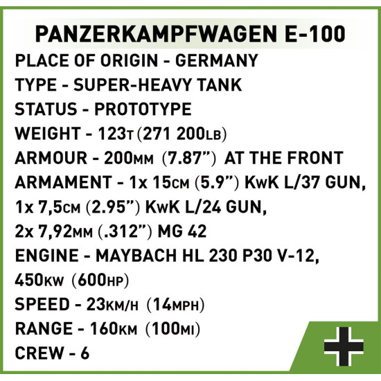 Klocki Panzerkampfwagen E-100 