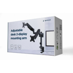 Ramię/uchwyt na dwa monitory biurkowe, regulowane  od 17 cali do 32 cale, obciążenie do 9 kg
