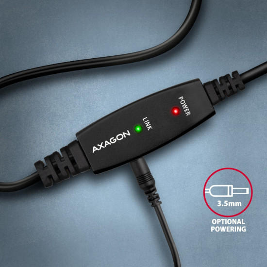Kabel ADR-210B USB 2.0 A-M -> B-M Aktywny kabel połączeniowy/wzmacniacz 10m