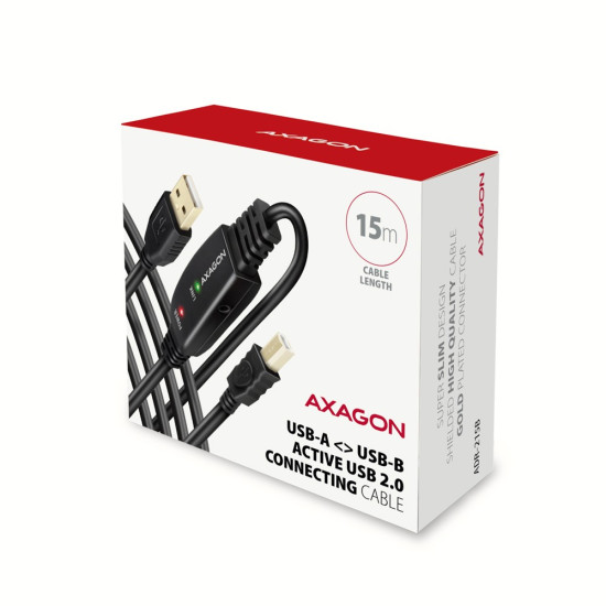 Kabel ADR-215B USB 2.0 A-M -> B-M aktywny kabel połączeniowy/wzmacniacz 15m