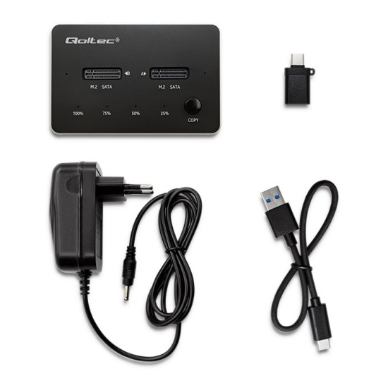 Stacja dokujca dysków 2x SSD M.2 SATA | NGFF | USB typ C 