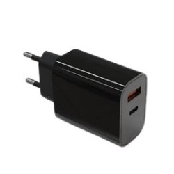 Ładowarka sieciowa 2x3A USB C + USB A czarna