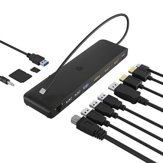 Stacja dokująca IB-DK2116-C 12in1,HDMI,DP,LAN,USB 