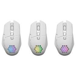 Mysz gamingowa bezprzewodowa Glory GM-514 RGB 7P 1200/2400/3200 DPI Biała 