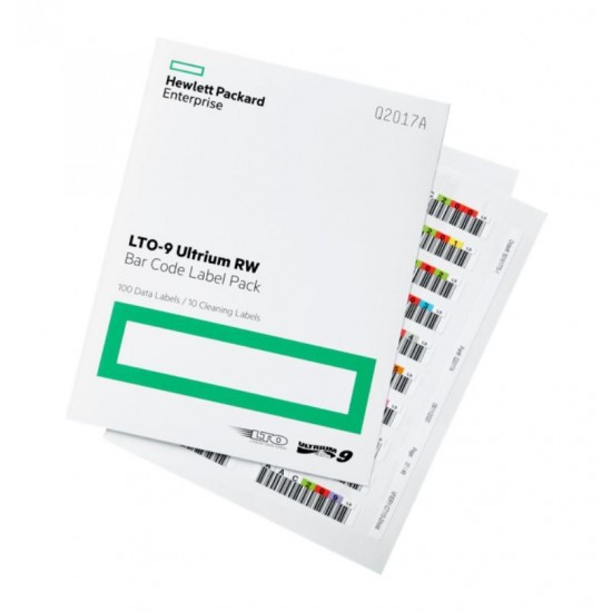 Pakiet etykiet z kodami kreskowymi HPE LTO-9 Ultrium RW Q2017A 