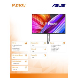 Monitor 27 cali PA279CRV AS BK/5MS/EU/DP+HDMI+TYPEC+USB+głośniki