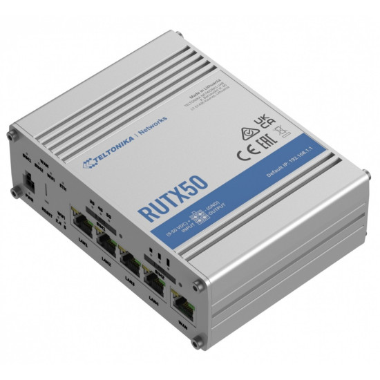 Router 5G RUTX50 Dual Sim, GNSS, WiFi, 4xLAN, USB2.0
