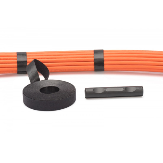 Taśma rzepowa do okablowania strukturalnego, szerokość 20 mm, rolka 10 m, Czarna