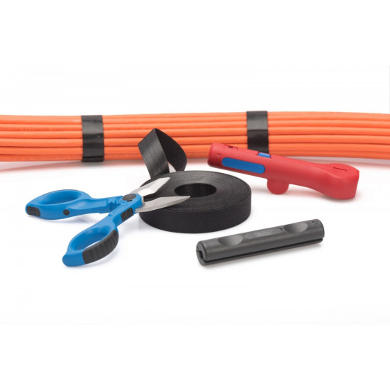 Taśma rzepowa do okablowania strukturalnego, szerokość 20 mm, rolka 10 m, Czarna