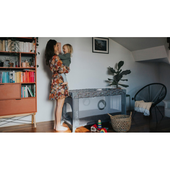 Łóżeczko turystyczne Stefi Grey Concrete Multicolor